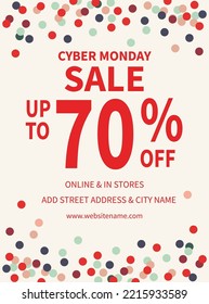 Cyber Monday Disocunt Sale Flyer Poster Social Media Post Design