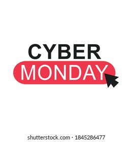 cyber monday, ecommece button click vector illustration