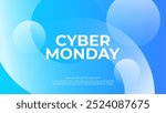 Cyber Monday. E-commerce event promotion banner. Online shopping. Abstract futuristic background with soft white gradient circles. Defocused dynamic circle shapes. Vector illustration.