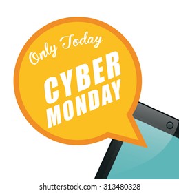 Cyber monday ecommerce promotions and sales, vector illustration