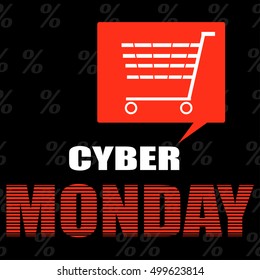 Cyber monday ecommerce promotions and sales. Vector illustration.