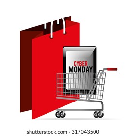 Cyber monday ecommerce shopping design, vector illustration.