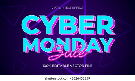 Cyber Monday editable text effect template in futuristic style