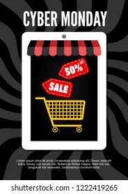 Cyber Monday, Electronic commerce design. Vector illustration