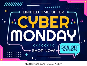 Cyber Monday Event Vector Illustration with Super Sale and Big Discount Purchases Goods in Paper Bags for Promotions in a Flat Style Cartoon Background