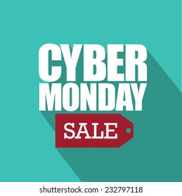 Cyber Monday flat design with sale tag EPS 10 vector illustration