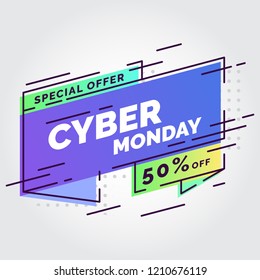 cyber monday flat gradient banner