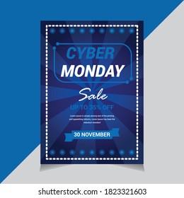 Cyber Monday Flyer Design Template, Benner, Business Flyer, Party Flyer,  Vector illustrations