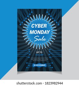 Cyber Monday Flyer Design Template, Benner, Business Flyer, Party Flyer,  Vector illustrations