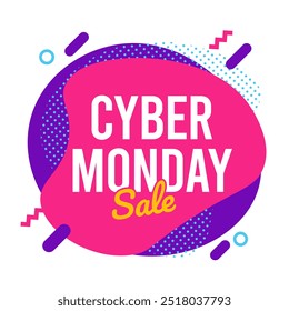 cyber monday flyer Diseño plano. Fondo de Anuncio de Web de lunes cibernético