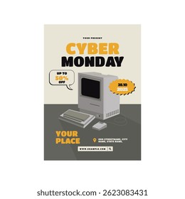 Cyber Monday flyer poster template design 