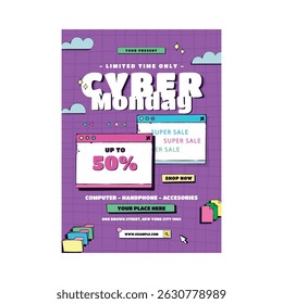 Cyber monday flyer poster template design