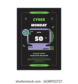Cyber Monday flyer poster template design