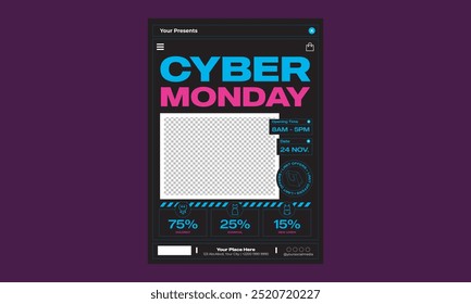 Cyber Monday Flyer. Vektorgrafik