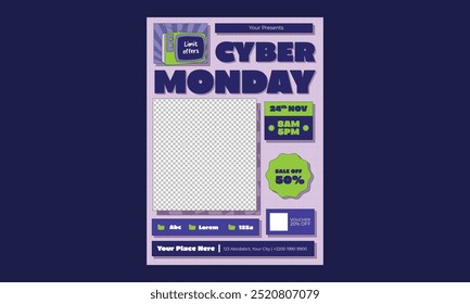Cyber Monday Flyer. Vector illustration