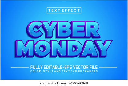 Fuente Cyber monday Efecto de texto editable