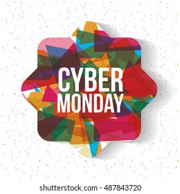 Cyber Monday and frame icon. ecommerce sale decoration and advertising theme. Colorful design. Vector illustration