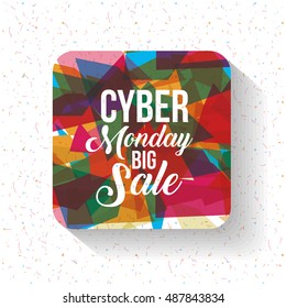 Cyber Monday and frame icon. ecommerce sale decoration and advertising theme. Colorful design. Vector illustration