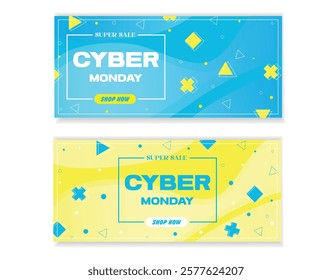 Cyber Monday Geometric Sale Banners