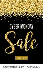 Cyber Monday Glitter Sale Vector Illustration 1