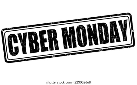 Cyber Monday grunge rubber stamp on white background, vector illustration