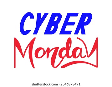 Cyber Monday hand drawn typography text.