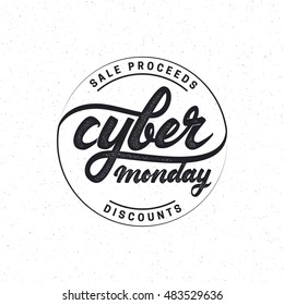 Cyber monday hand-lettering text . Handmade vector calligraphy for your design
