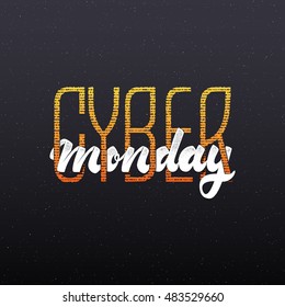 Cyber monday hand-lettering text . Handmade vector calligraphy for your design