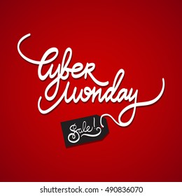 Cyber monday hand-lettering text . Handmade vector calligraphy for your design