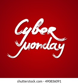 Cyber monday hand-lettering text . Handmade vector calligraphy for your design