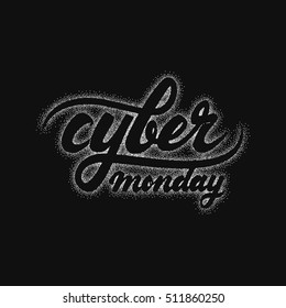 Cyber monday hand-lettering text . Handmade vector calligraphy for your design