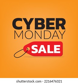 Cyber Monday hang tag vector illustration. suitable for retail business banner