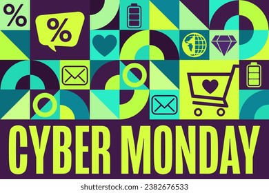 Cyber Monday. Holiday concept. Template for background, banner, card, poster with text inscription. Vector EPS10 illustration