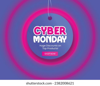 Cyber Monday Huge Discount web vector Banner