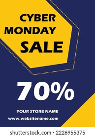 cyber Monday huge sale poster flyer social media post design