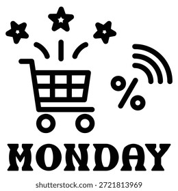 Cyber Monday Icon Line - Vektorgrafik