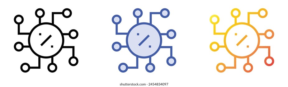 icono del cyber monday. Diseño de estilo de relleno lineal, azul y degradado aislado sobre fondo blanco