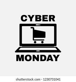 Cyber monday icon. Cyber monday symbol. Flat design. Stock - Vector illustration