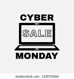 Cyber monday icon. Cyber monday symbol. Flat design. Stock - Vector illustration