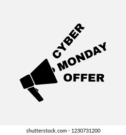 Cyber monday icon. Cyber monday symbol. Flat design. Stock - Vector illustration