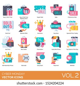 Cyber monday icon. Cyber monday symbol. Flat design. Stock - Vector illustration