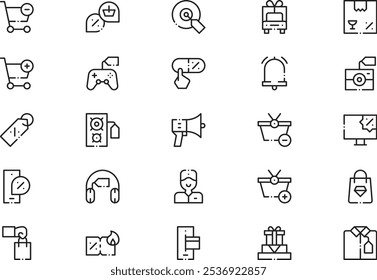 Cyber Montag Icons Sammlung ist eine Vektorgrafik mit editierbarem Strich.