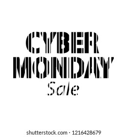 Cyber monday inscription bar code style