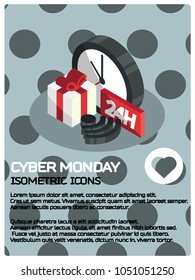 Cyber monday isometric poster
