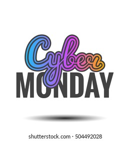 Cyber Monday. Label design template. Printable Cyber Monday label 