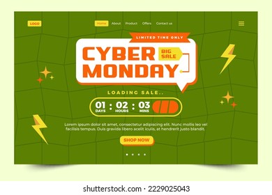 Cyber Monday landing page design template easy to customize simple and elegant design