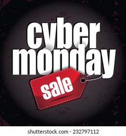 Cyber Monday layered design with sale tag EPS 10 vector illustration