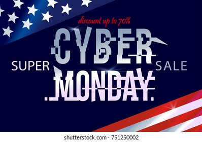 Cyber Monday layered design with sale tag EPS 10 vector illustration