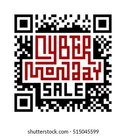 Cyber Monday Lettering with QR-code