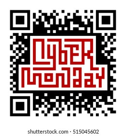 Cyber Monday Lettering with QR-code
